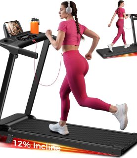 Treadmill with Incline,3.0HP Small Treadmills for Home,Portable Electric Treadmill with Handles,Lightweight Walking Pad,Compact Running Treadmills,Walking Pad with Handle,300LBS Capacity